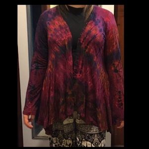 NWT Tie-Dye Open Cardigan L/XL